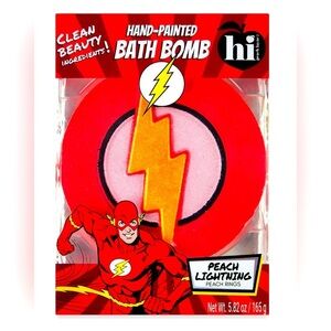 Hi Peach Layne JLA Flash Peach Lighting Bath Bomb. Hand painted